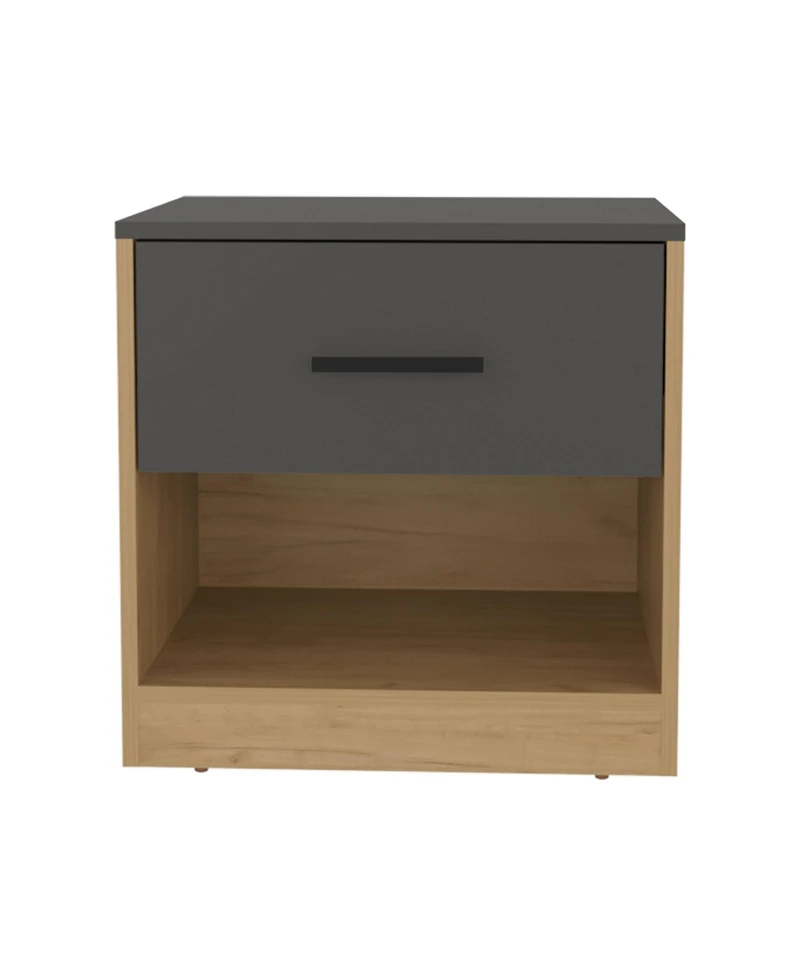 Flynama Matt Nightstand with Drawer and Open Shelf