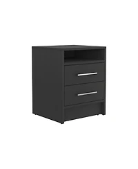 Flynama Nightstand with 2 Drawers and Open Shelf
