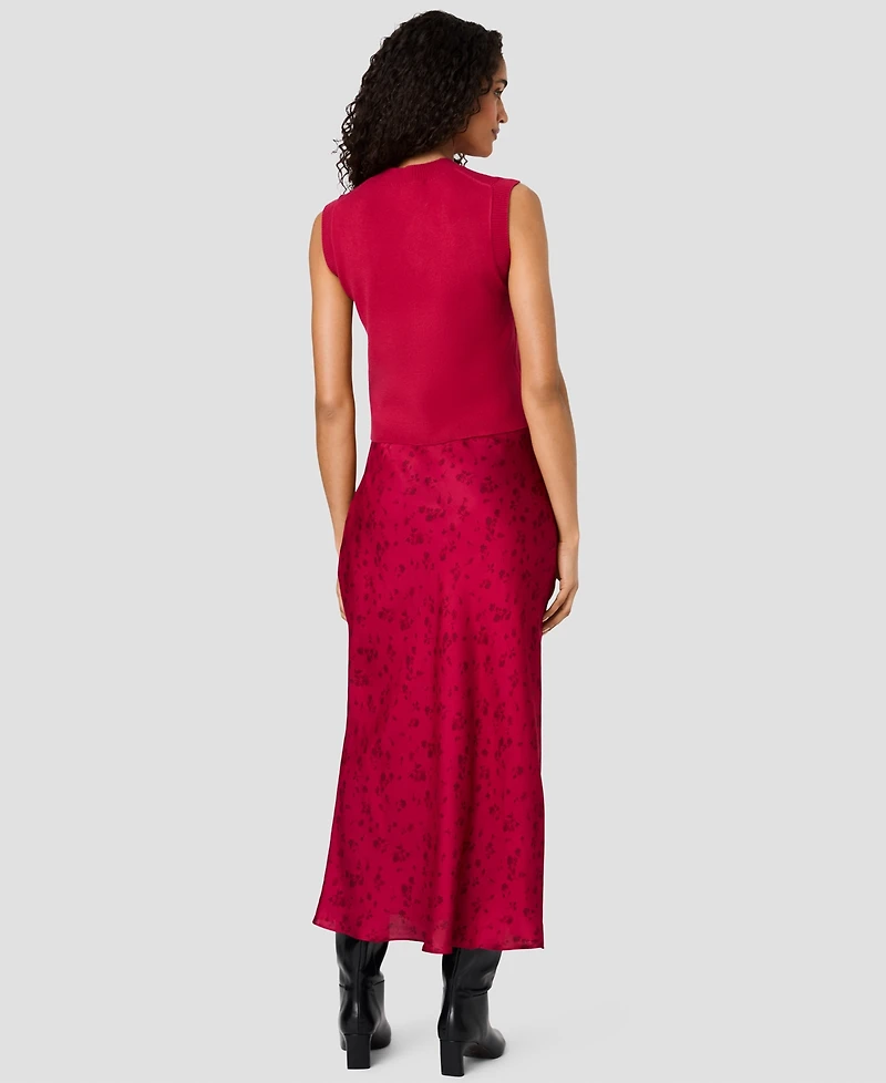 French Connection Women's Oona Floral-Print Satin Maxi Skirt