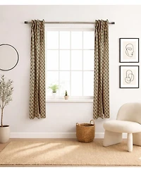 Fabdivine Palak Handmade Bohemian Block Print Viscose Color Linen Window Curtain