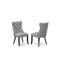 East West Furniture 3 Piece Kitchen Table Set Contains a Square Modern Dining Table