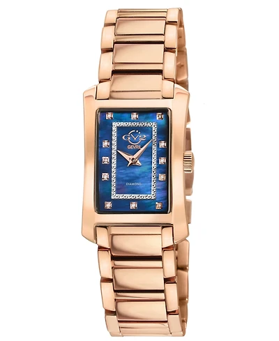 GV2 Women's Luino Swiss Quartz Ip Rose Stainless Steel Bracelet Diamond Watch