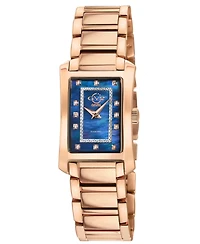 GV2 Women's Luino Swiss Quartz Ip Rose Stainless Steel Bracelet Diamond Watch