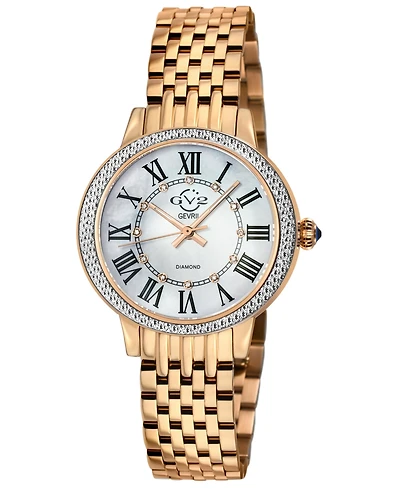 GV2 Women's Astor Iii Swiss Quartz Ip Rose Stainless Steel Bracelet Diamond Watch