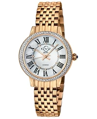 GV2 Women's Astor Iii Swiss Quartz Ip Rose Stainless Steel Bracelet Diamond Watch