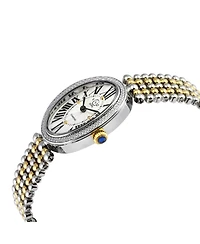 GV2 Women's Piazza Navona Swiss Quartz Two-Tone Ss/Ipyg Stainless Steel Bracelet Diamond Watch