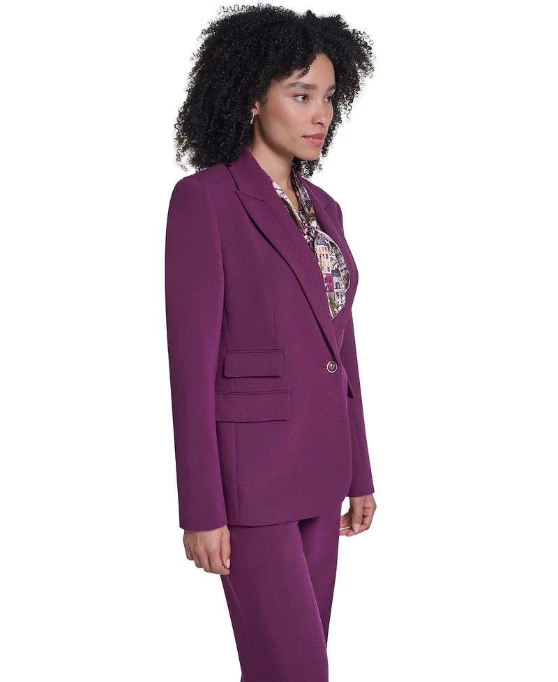 Karl Lagerfeld Paris Women's Notch Collar One-Button Blazer