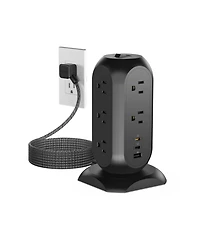 Tessan 14-in-1 Tower Power Strip, 11 Ac Outlets + 3 Usb Ports, 20W Usb-c, 1500J Surge Protection, 6 ft Cord for Home and Office