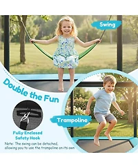 Gymax 6 Ft Kids Trampoline w/Swing Safety Enclosure Net Gift for Boys Girls Age 3 Plus