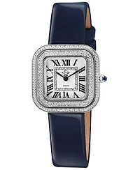 GV2 Women's Bellagio Swiss Quartz Italian Leather Strap Diamond Watch