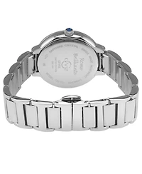 GV2 Women's Rome Brillante Swiss Quartz Silver Stainless Steel Bracelet Diamond Watch