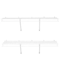 Slickblue Set of 2 Wall Mounted Wire Shelves for Closet and Office
