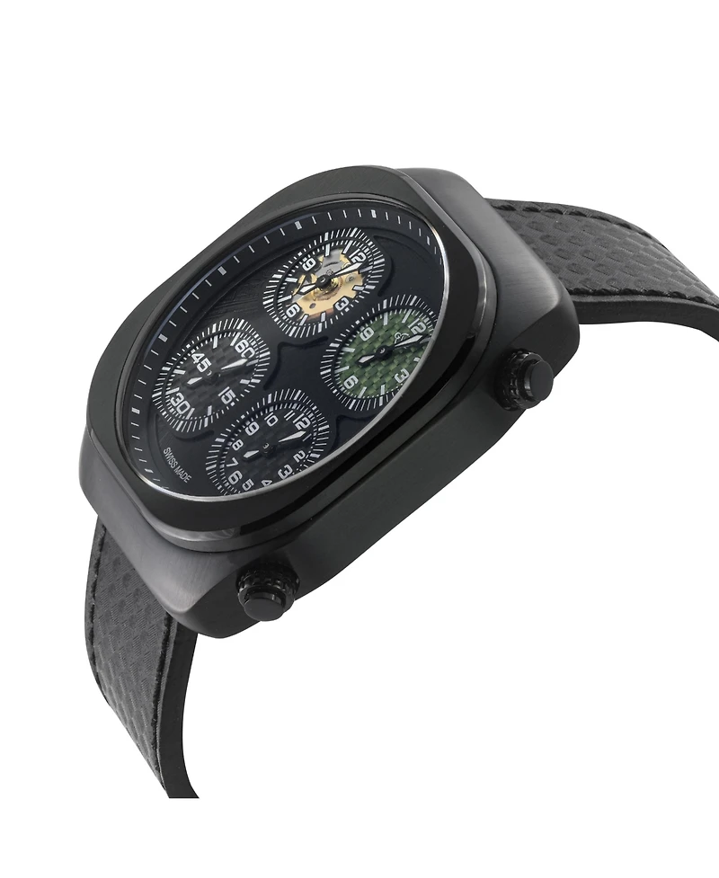 GV2 by Gevril Men's Swiss Made Quattro Swiss Quartz Italian Leather Strap Watch