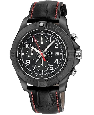 GV2 by Gevril Men's Swiss Made T38 Swiss Quartz Italian Leather Strap Watch