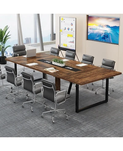 Tribesigns 8 Feet Conference Table, Large Meeting Podcast Table for 10