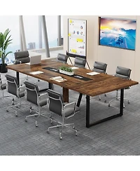 Tribesigns 8 Feet Conference Table, Large Meeting Podcast Table for 10
