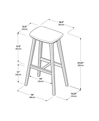Plank+Beam Beryl Upholstered Bar Height Stool Pu Leather