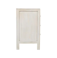 Jofran Jolie Rustic Solid Wood Global Boho Hand Carved Accent Chest with Three Drawers