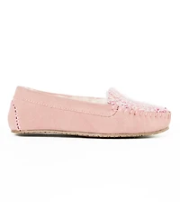 Minnetonka Women's Cosi Venetian Suede Sparkle Knit Slippers