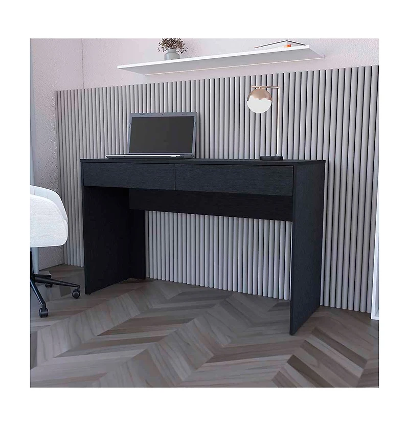 Fm Furniture Oslo Computer Desk with Two Drawers and Storage