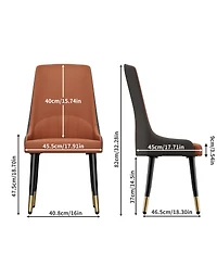 Unho Set Of 2 Upholstered Leather Dining Chairs with Backrest