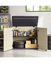 Gymax 20 Cu.Ft Large Outdoor Storage Cabinet w/ Adjustable Shelf and Lockable Doors