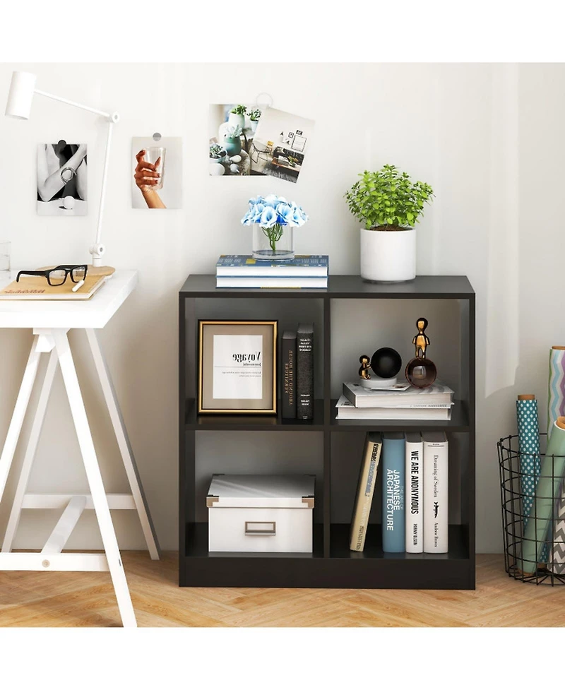 Gouun 29 Inch Freestanding Kids Storage Bookcase with 4 Open Cubes