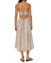 Reiss Women's Snake-Print Cut-Out-Back Midi Dress