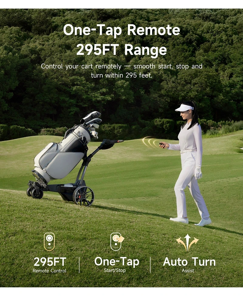 Navee Birdie 3 Electric Golf Push Cart, 36 Hole Max Range, Dual Motor Assist, 9 Speeds, Remote Control, Foldable
