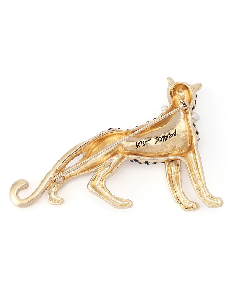 Betsey Johnson Faux-Stone Leopard Brooch