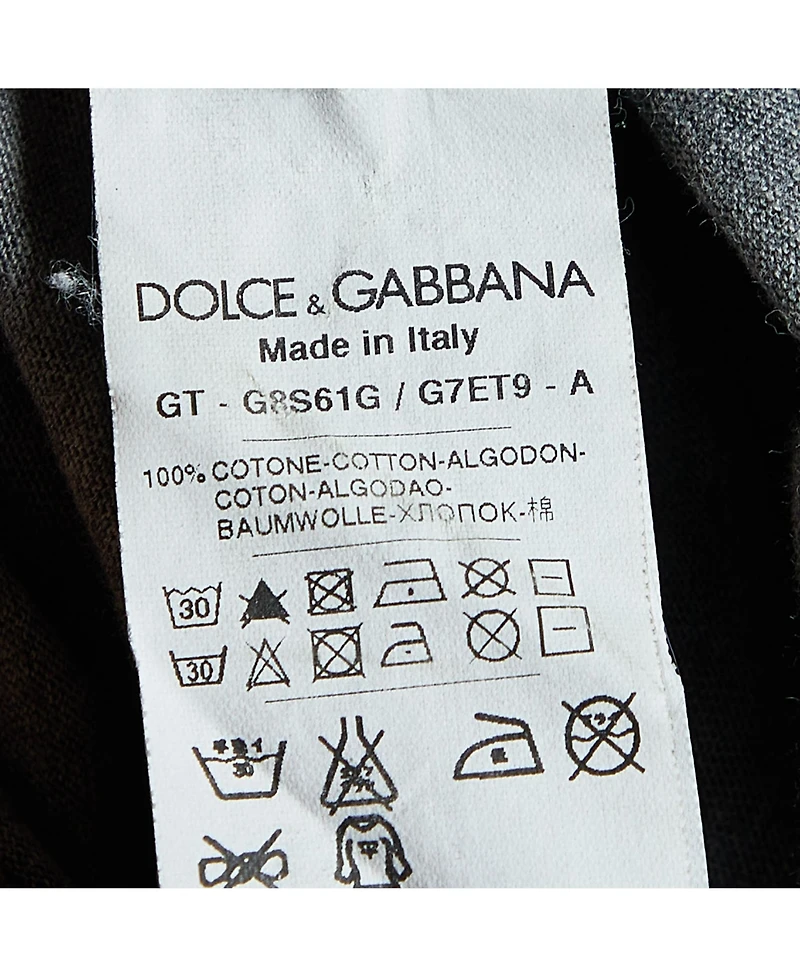 Pre-Owned Dolce & Gabbana Women's Distressed Signal Corps Graphic V-Neck T-Shirt