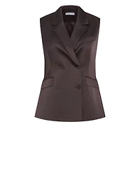 City Chic Plus Rylie Satin Double-Breasted Tailored-Fit Vest