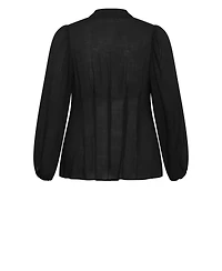 City Chic Plus Piper Button-Up Collared Relaxed-Fit Long-Sleeve Shirt