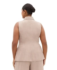 City Chic Plus Luci Tailored Sleeveless Collared Vest