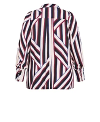 City Chic Plus Haylee Timeless Stripe Lightweight Button-Down Shirt