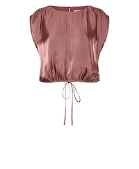 City Chic Plus Camilla Drawstring Hem Detail Gathered Shoulder Top