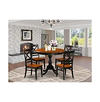 East West Furniture 5-Piece Kitchen Table Set Contains a Kitchen Table and 4 Wooden Chairs with X Back