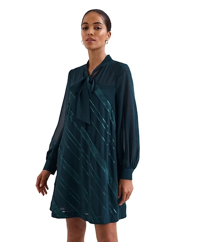 Phase Eight Women's Sonali Satin Embellished Long-Sleeve Dress