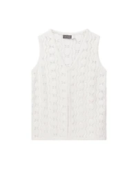 Mint Velvet Women's Sleeveless V-Neck Crochet Top