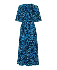 Whistles Women's Painted Leopard Amelia Short-Sleeve Midi Dress