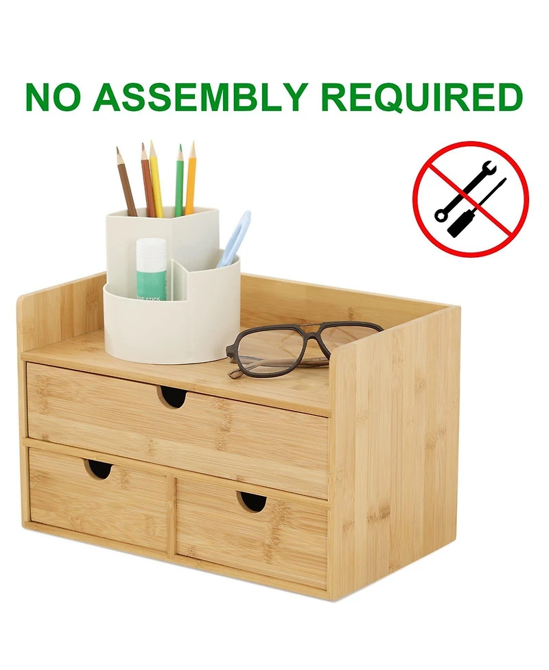 Danrong Desktop Storage Organizer Open Top Trays Fully Assembled Multi Use Organization