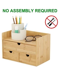Danrong Desktop Storage Organizer Open Top Trays Fully Assembled Multi Use Organization