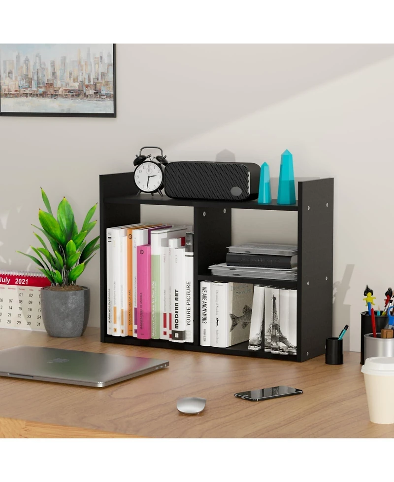 Danrong Adjustable Double H Desktop Organizer Multi Functional Storage Shelf For Desk