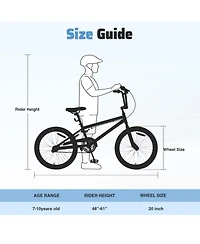 ECHTPeak 20 Inch Single Speed Freestyle Kids Mountain Bike for Boys Girls Aged 7+ Years
