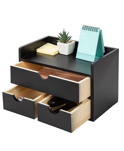 Danrong Desk Organizer 3 Drawers Tabletop Storage Cabinet Office Home Organization