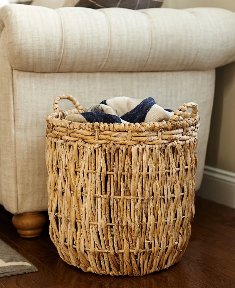 Household Essentials Tall Round Floor Basket with Handles