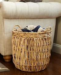 Household Essentials Tall Round Floor Basket with Handles
