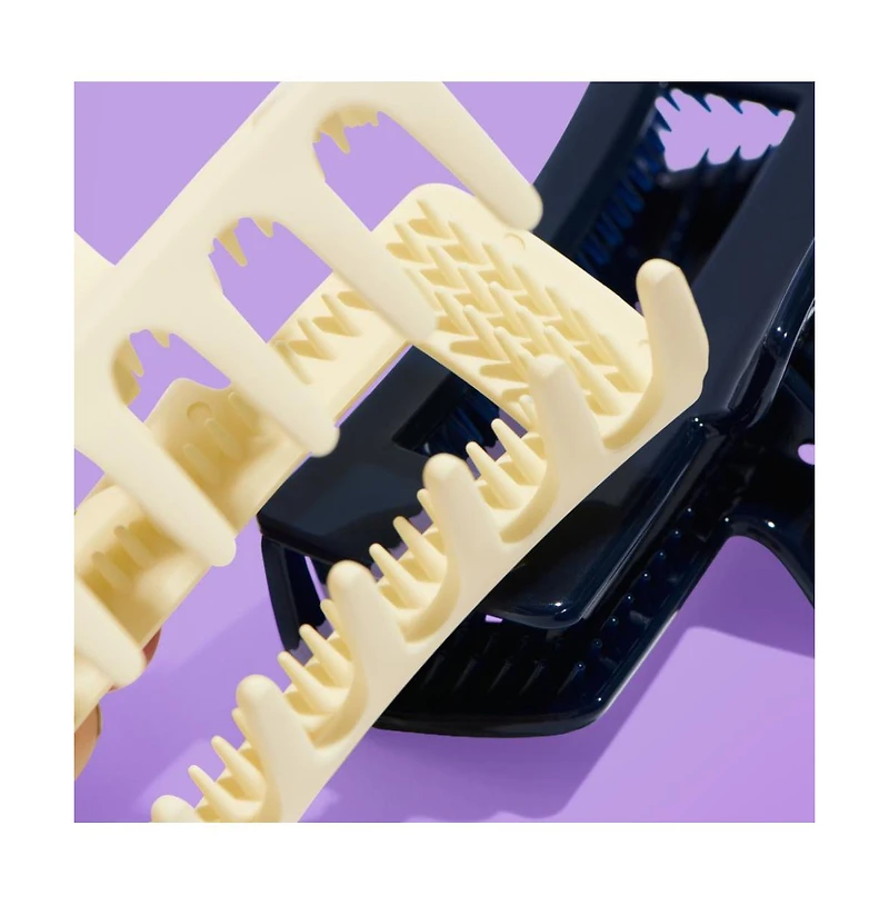 Gimme Beauty Rectangle Extra Grip Claw Clip Double Teeth Accessory Set Perfect for Thick Hair 2 Pack