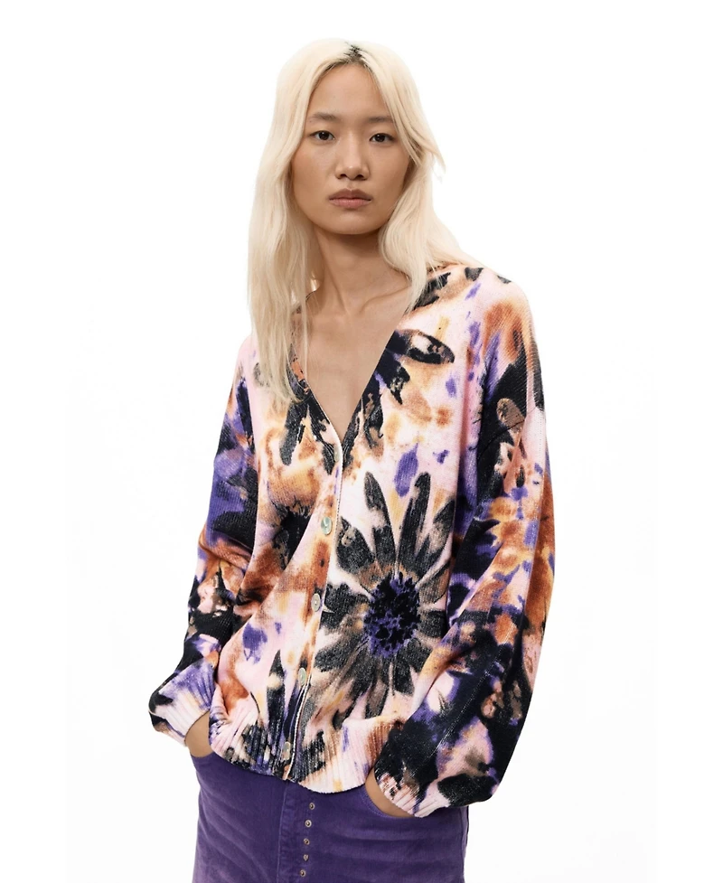 Desigual Women's Floral-Print V-Neck Cardigan