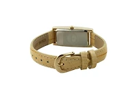 Peugeot Women 35x18mm Rectangular Watch Glossy Tan Leather Strap